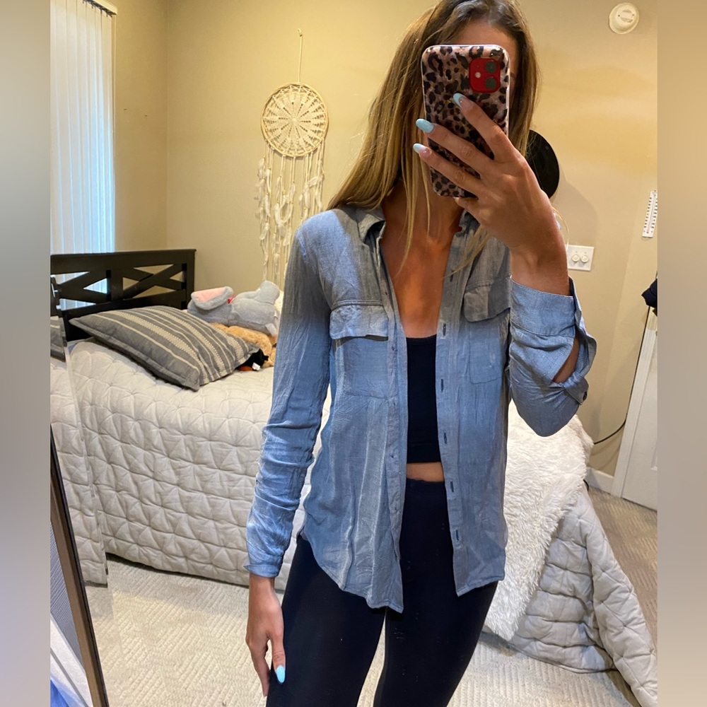 Grey Express Button Up Top - image 3